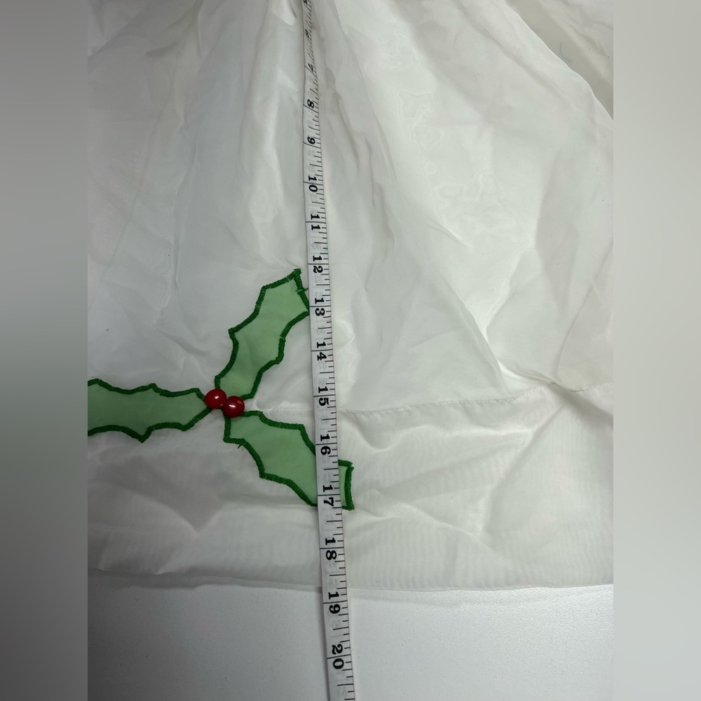 Handmade Vintage Holiday Half Apron Sheer With Holly and Berries One Size - Picture 3 of 8